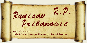 Ranisav Pribanović vizit kartica